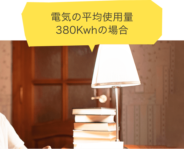 電気の平均使用量380Kwhの場合